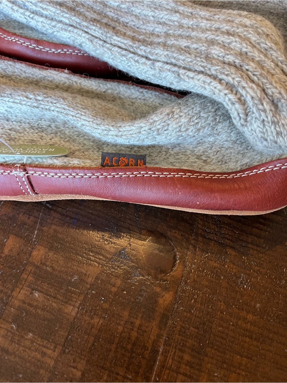 🧦🤎 NEW Acorn Original Ragg Wool Leather Slipper Socks | Comfort on Earth - Picture 4 of 6